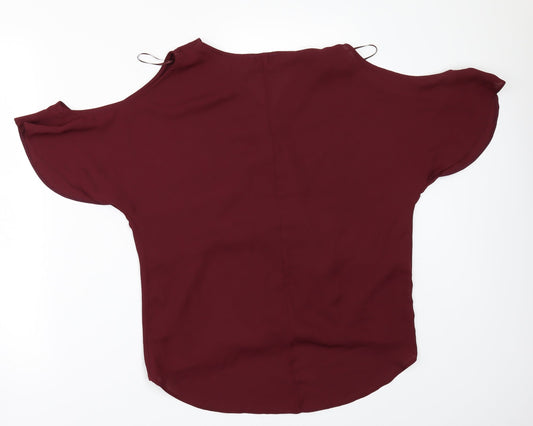 Womens UK Size 10 Papaya Red Tunic Blouse