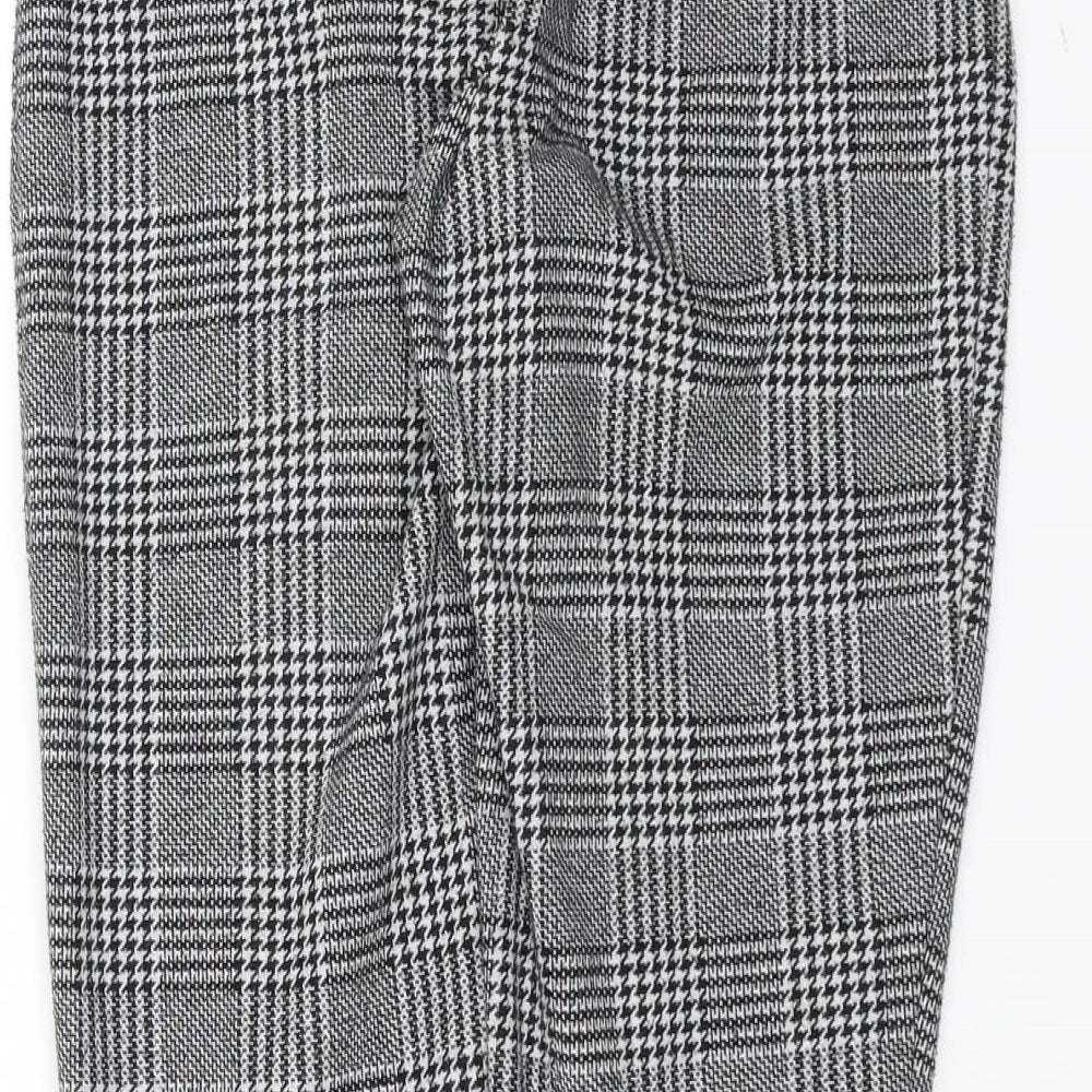 New Look Womens Black Herringbone Trousers Size 10 L28 in