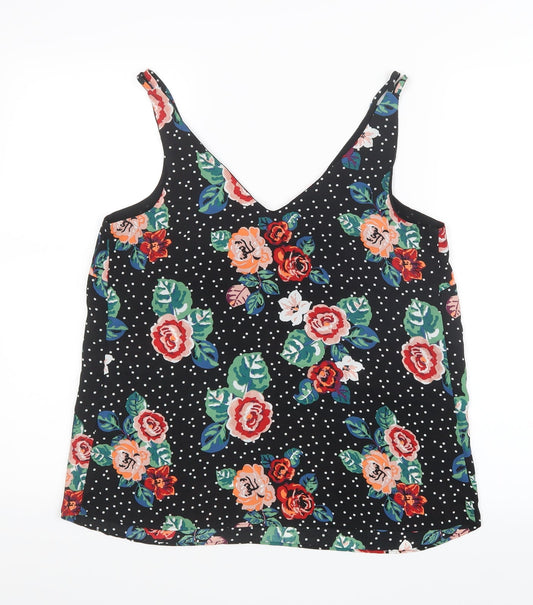 Womens UK Size 10 Papaya Black Basic Blouse
