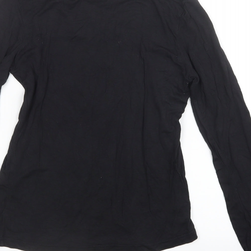 E-vie Womens Black Basic T-Shirt Size 10