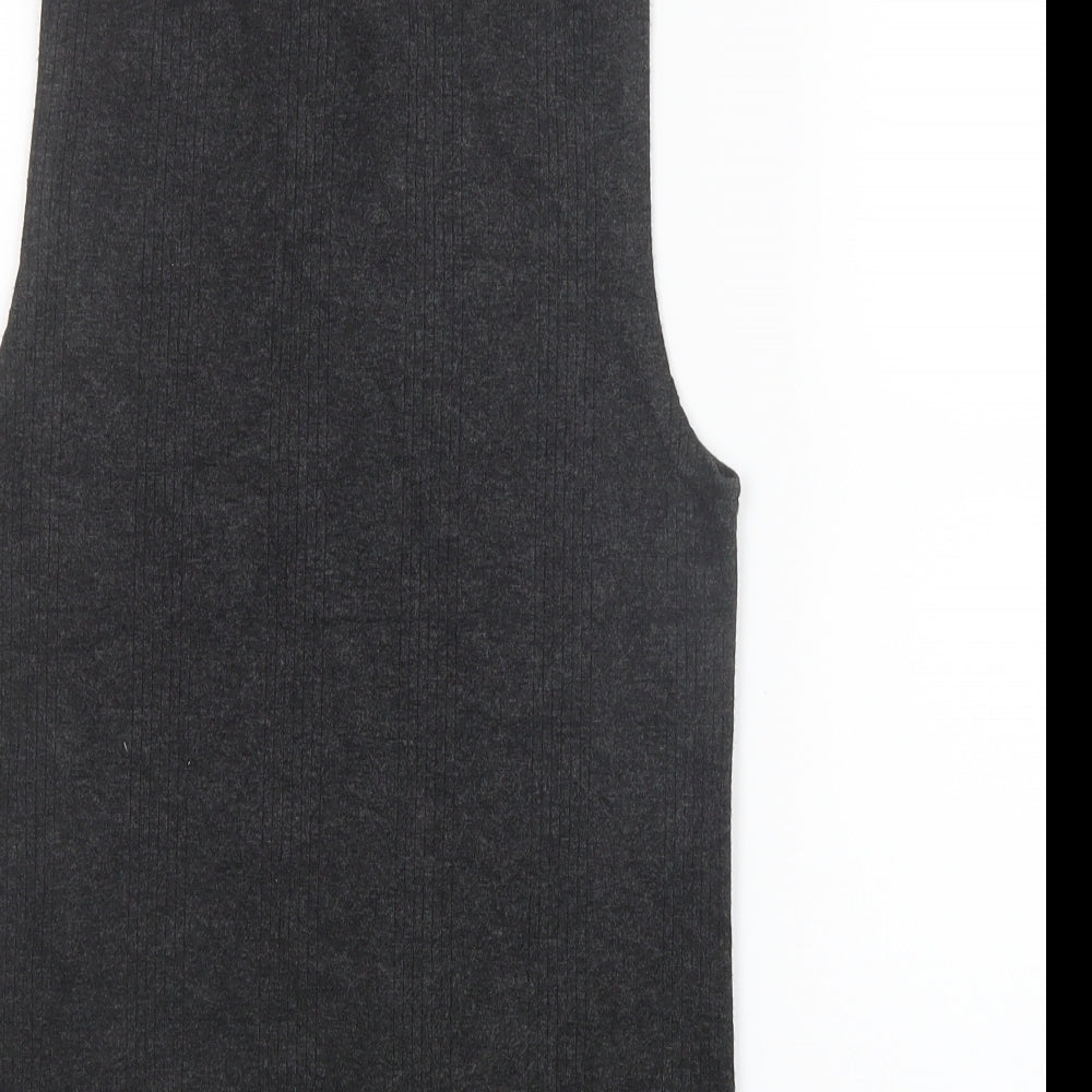 Womens UK Size 10 New Look Grey Basic T-Shirt