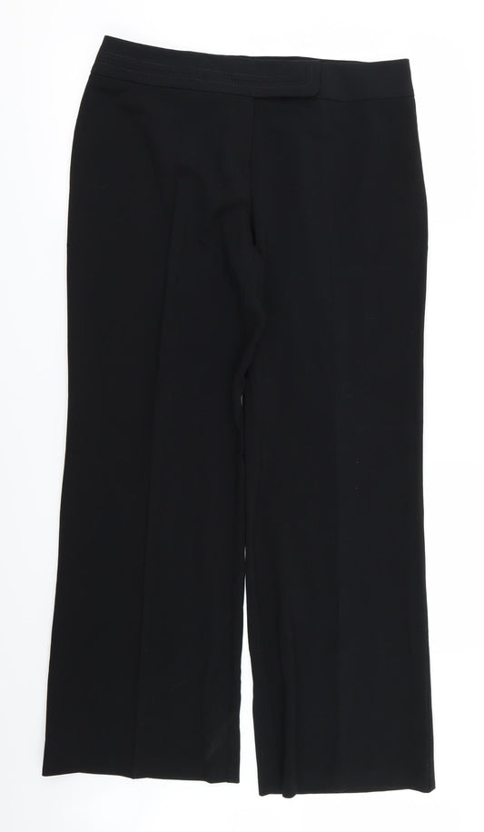 Womens UK Size 14 M&S Regular Fit Black Trousers