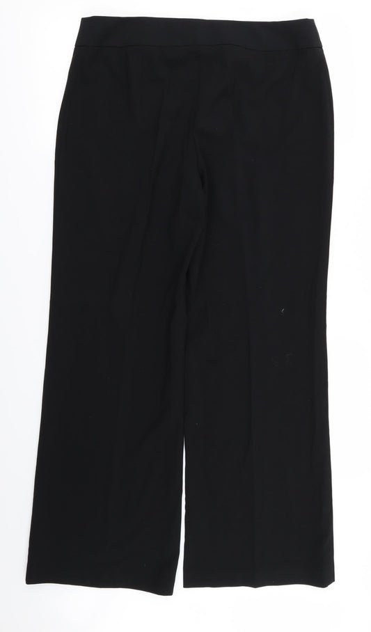 M&S Womens Black Trousers Size 14 L28 in