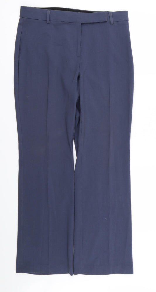 Womens UK Size 12 M&S Regular Fit Blue Trousers