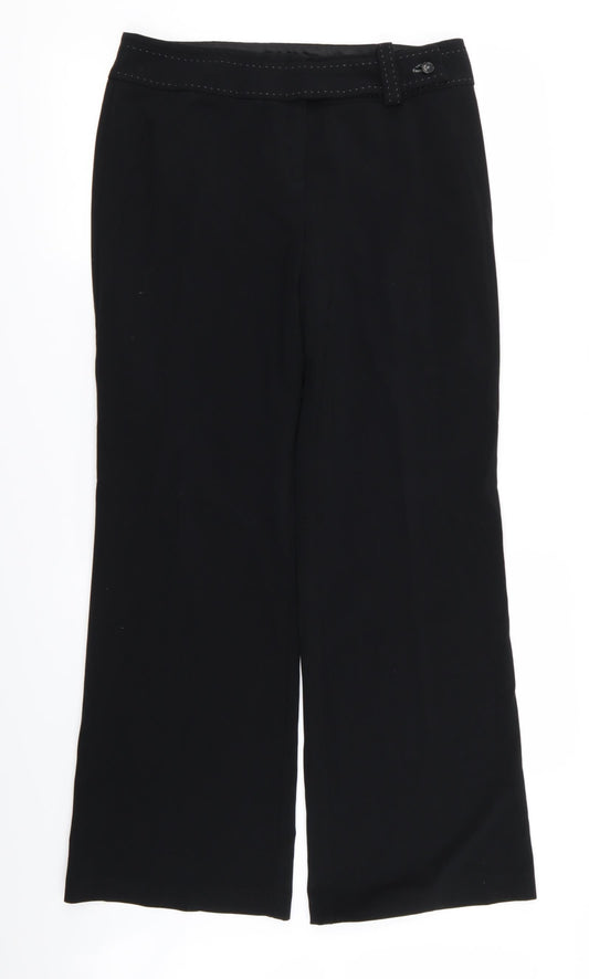 Womens UK Size 12 M&S Regular Fit Black Trousers