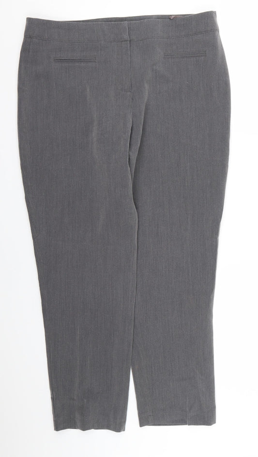 Womens UK Size 14 Classic Regular Fit Grey Trousers