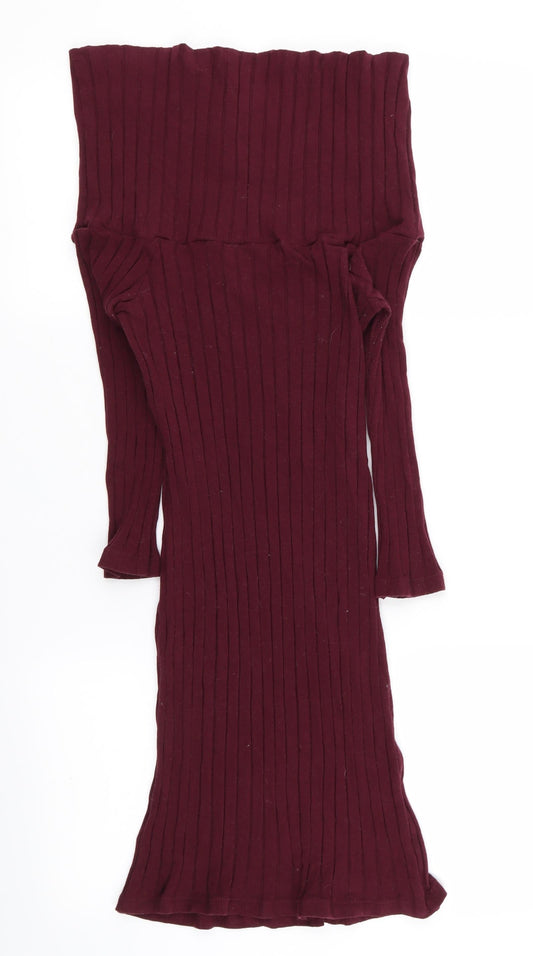 Additional front view of Miss Selfridge women’s purple pencil dress, size UK 14