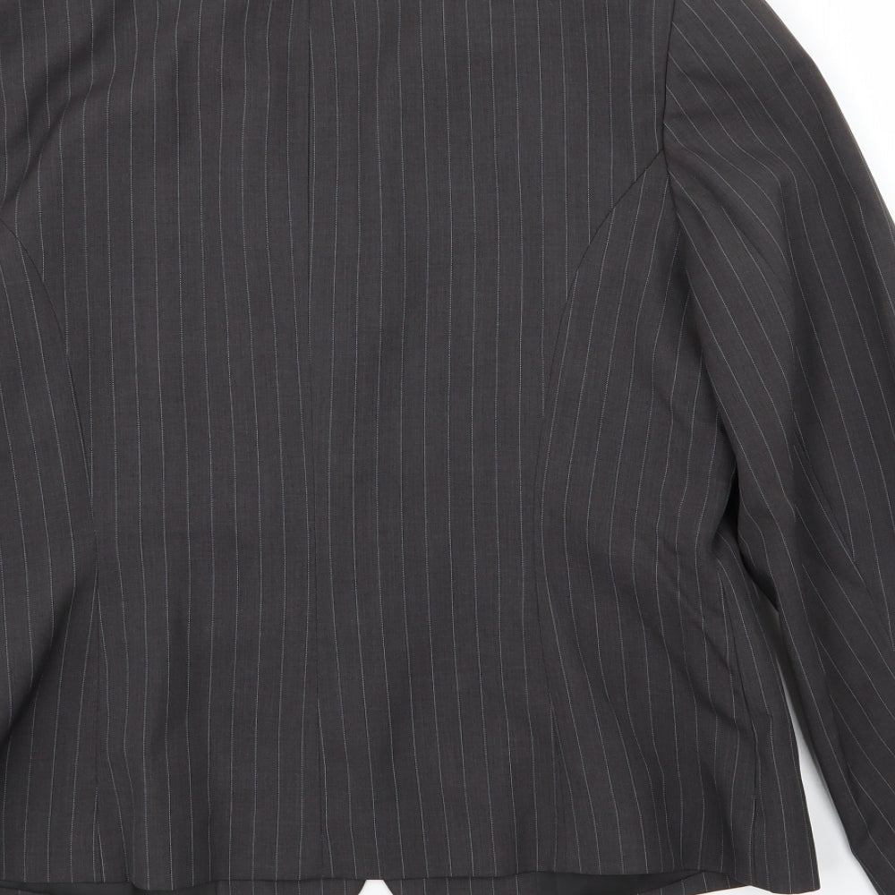 Asda George Womens Grey Pinstripe Jacket Blazer Size 16