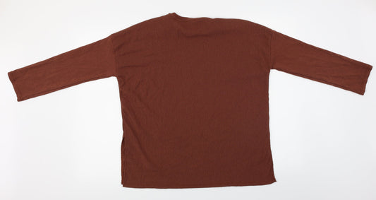 Womens UK Size XS Pull&Bear Brown Basic Blouse