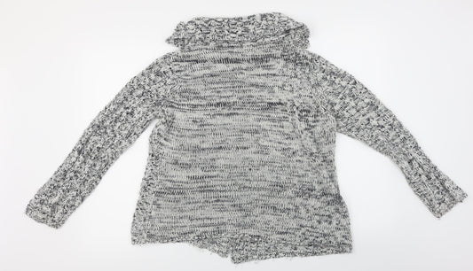 Pure & Natural Womens Grey Cardigan Jumper Size 16