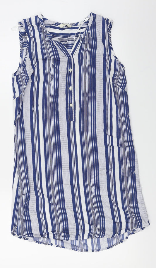 Womens UK Size 10 Papaya Blue Basic Blouse