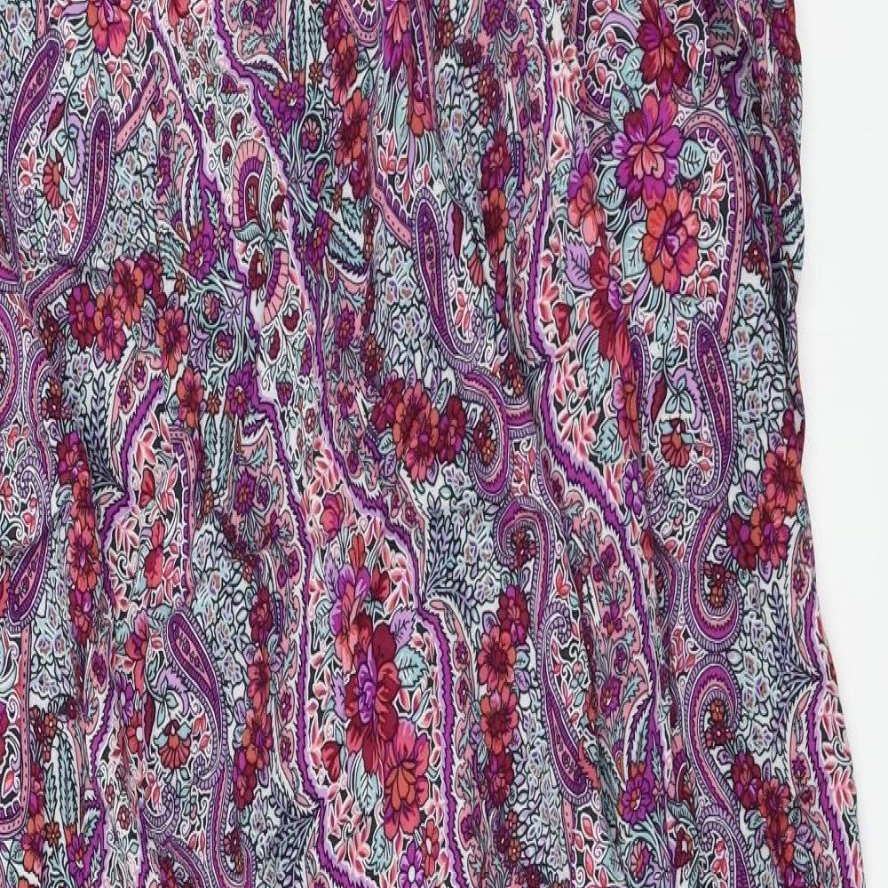 NEXT Womens Purple Floral A-Line Size 8