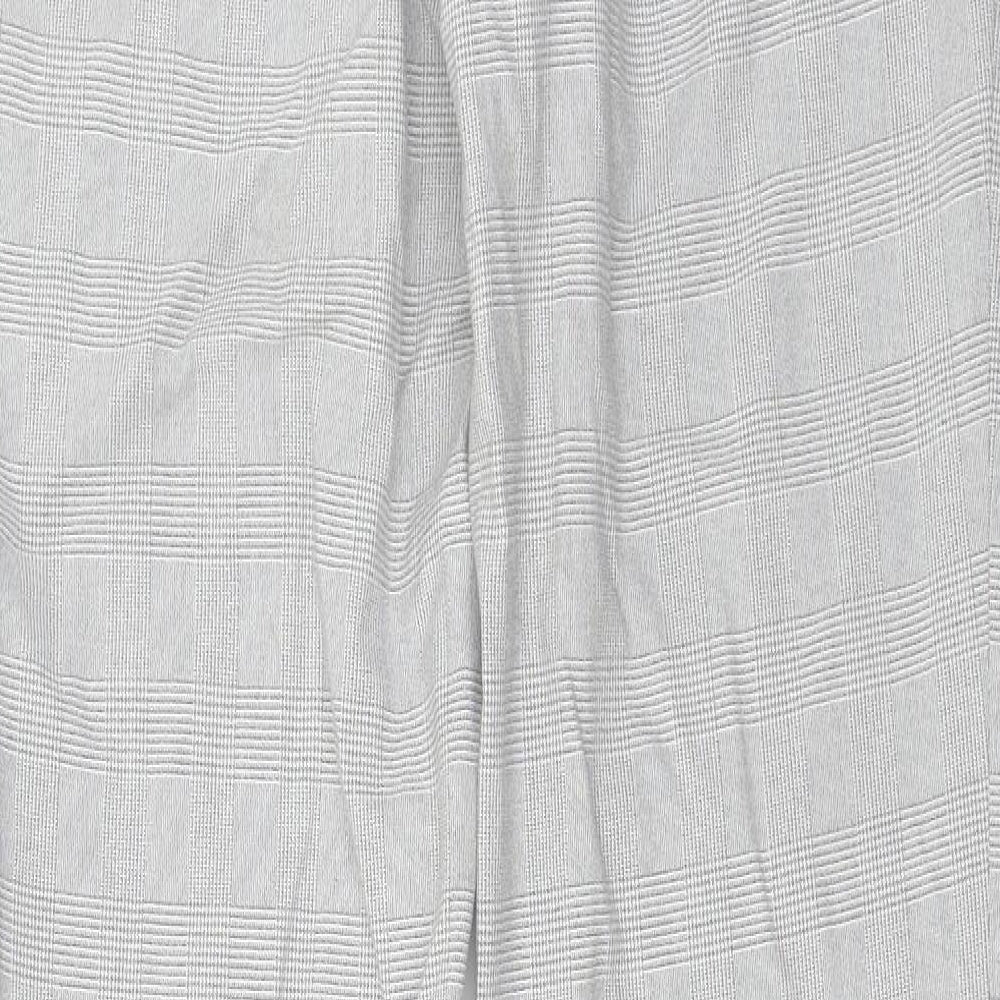 Marks and Spencer Mens Grey Check Trousers Size 30 in L30 in