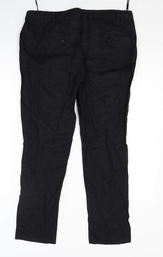 Warehouse Womens Black Trousers Size 12 L25 in