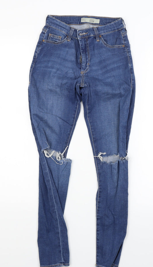 Womens UK Size 25 in Topshop Regular Fit Skinny Blue Jeans