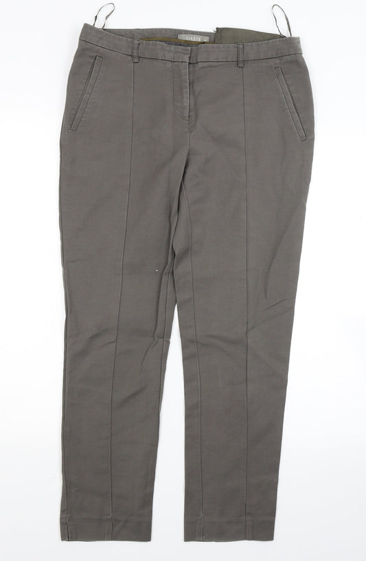 Womens UK Size 12 Oasis Regular Fit Brown Trousers