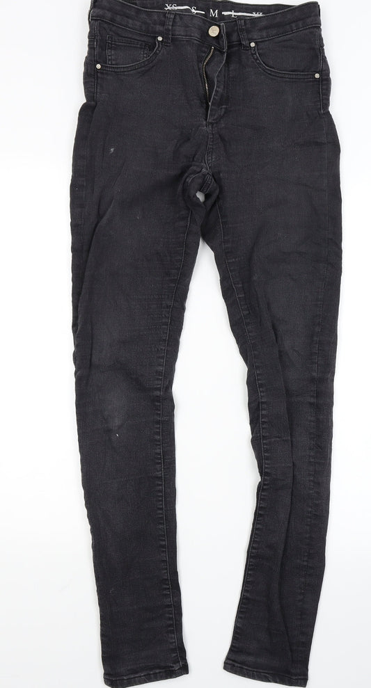 Womens UK Size M Never denim Regular Fit Skinny Black Jeans