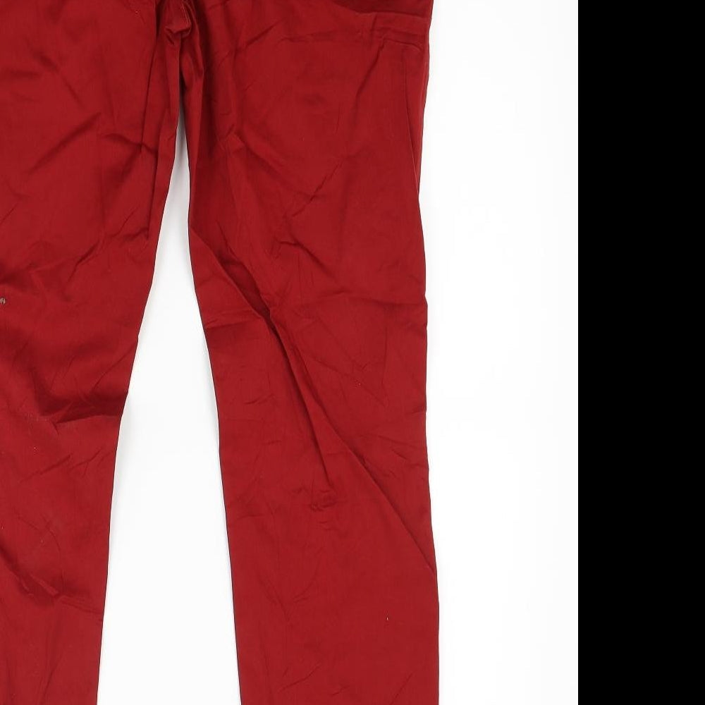 Yessica Womens Red Chino Trousers Size 10 L27 in