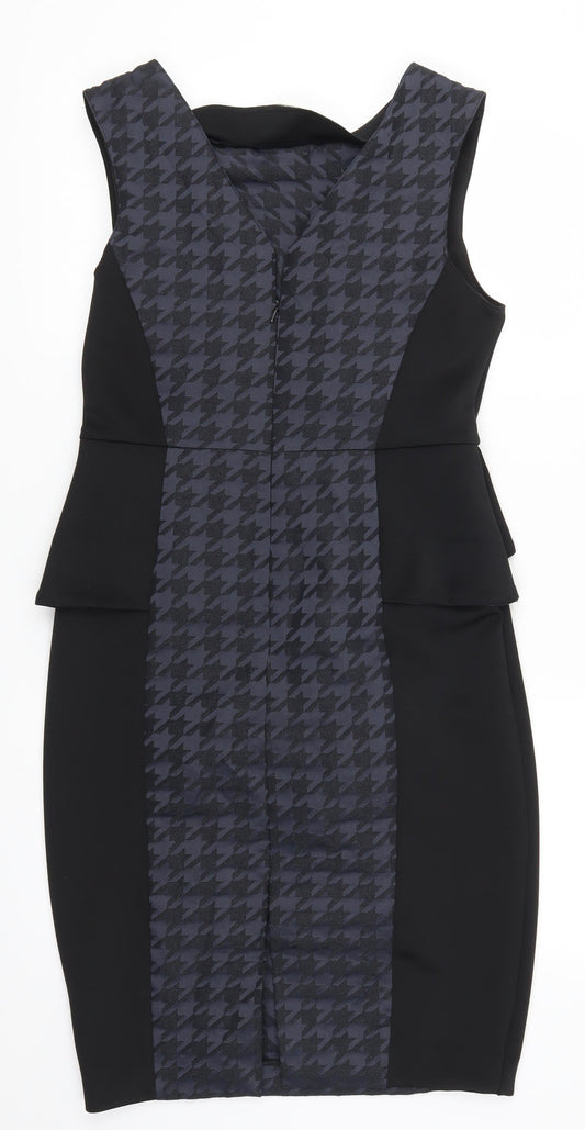 Atmosphere Womens Blue Herringbone Pencil Dress Size 12