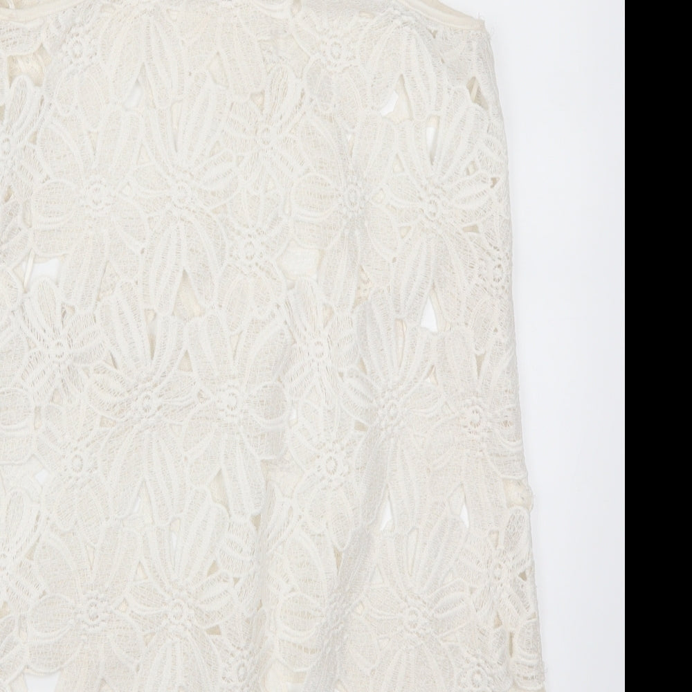 Atmosphere Womens White Floral Lace Basic Tank Size M