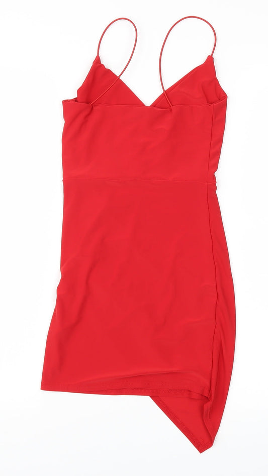 Pretty Little Thing Womens Red A-Line Size 4