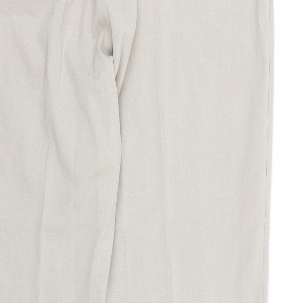 Mia Moda Womens Ivory Rayon Dress Pants Trousers L30 in