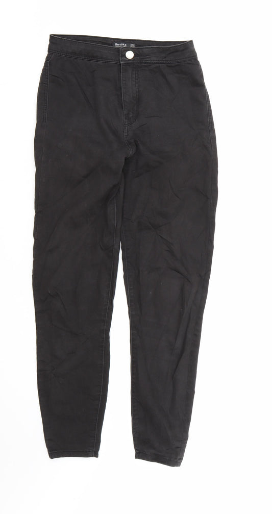 Womens UK Size 8 Bershka Regular Fit Skinny Black Jeans