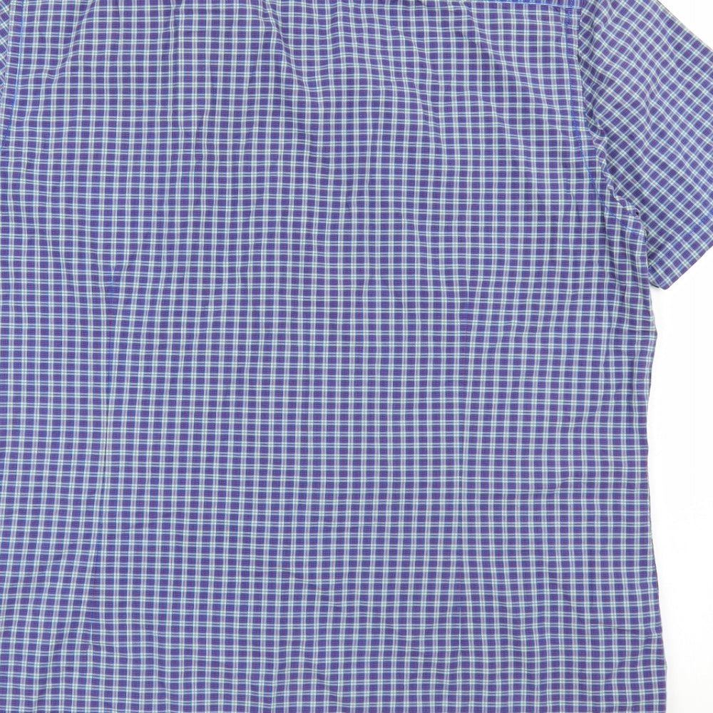 Mens UK Size XL Burton London Blue Button-Up Short Sleeve Casual Shirt