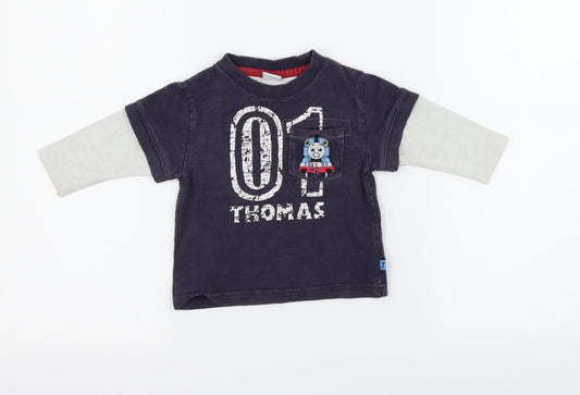 Tomas & friends Blue Pullover Jumper Size 9-12 Months - Thomas & Friends