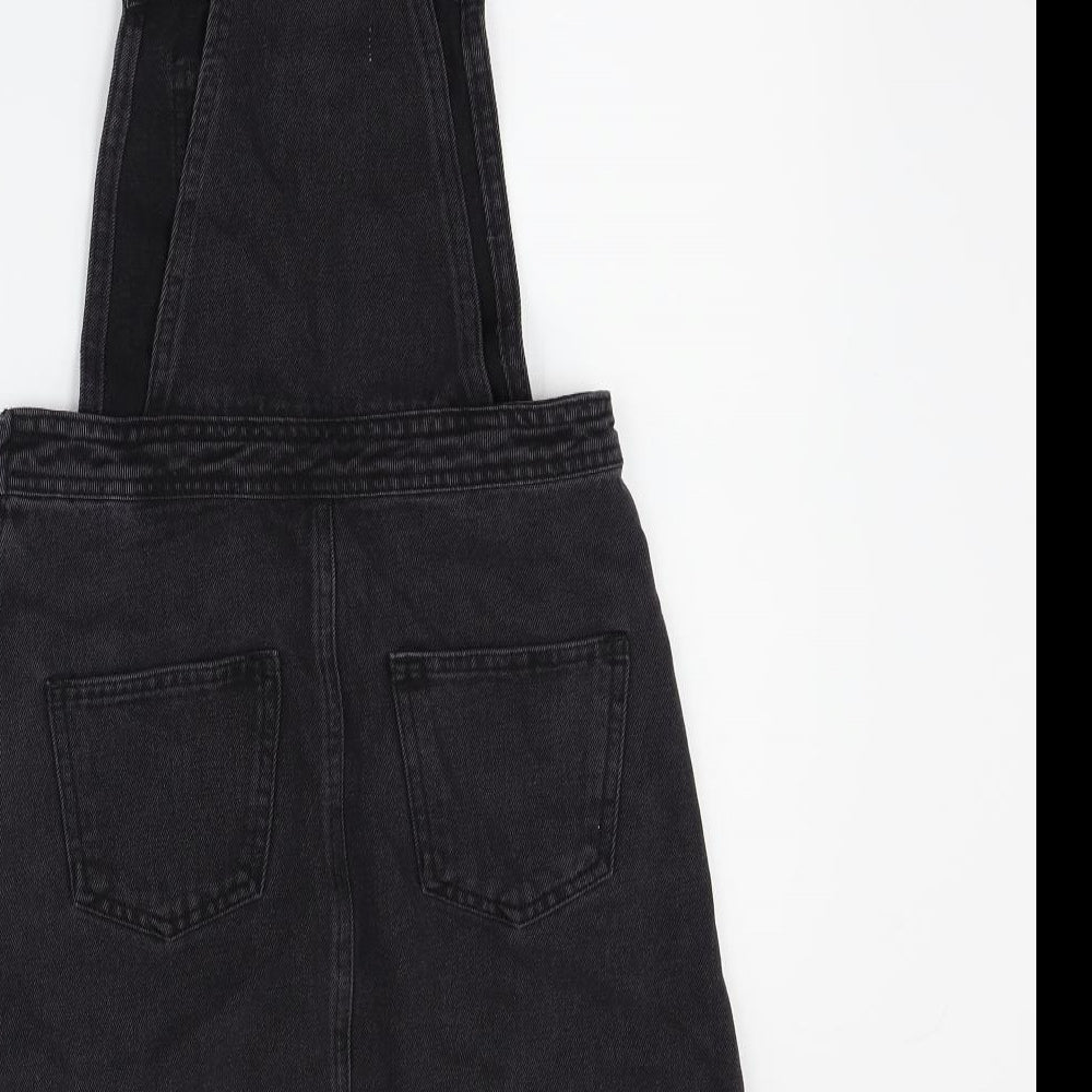 Denim & Co. Womens Black Dungaree One-Piece Size 4 L27 in
