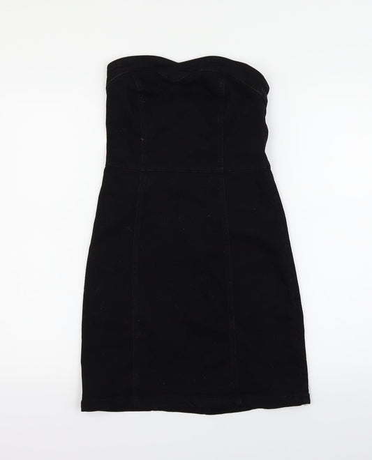 Additional front view of Denim & Co. women’s black fit & flare, size UK 8