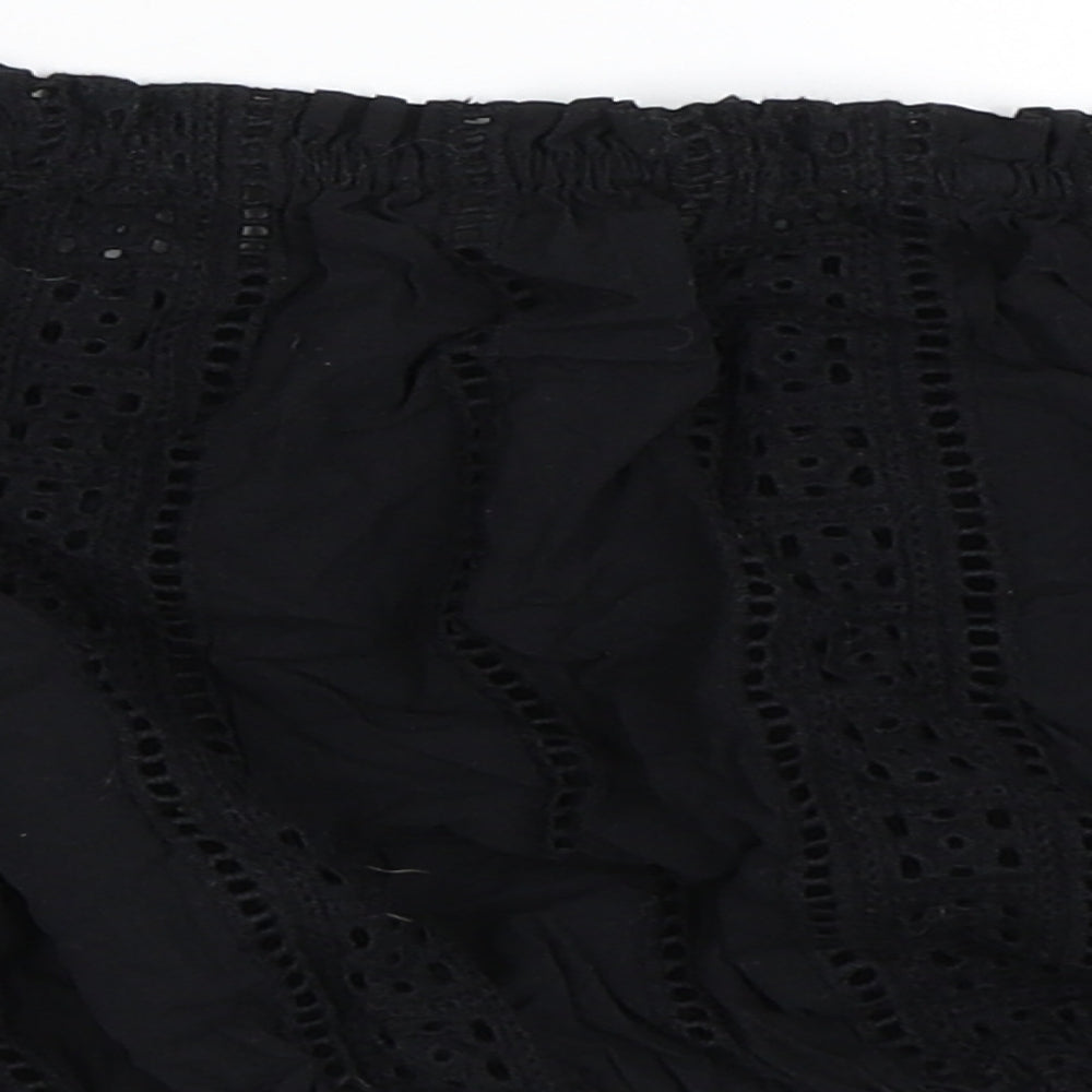 FOREVER 21 Womens Black Cropped Blouse Size M