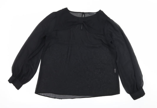 Womens UK Size 12 Atmosphere Black Basic Blouse