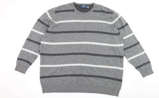 Mens UK Size 2XL Atlantic Bay Grey Pullover Jumper