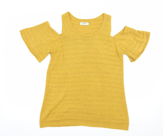 Papaya Womens Yellow Knit Pullover Jumper Size 12
