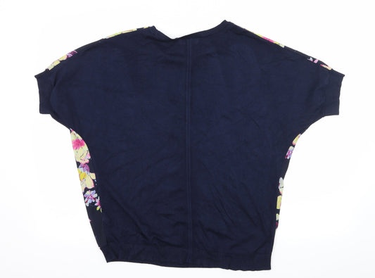 F&F Womens Blue Floral Basic Blouse Size 10