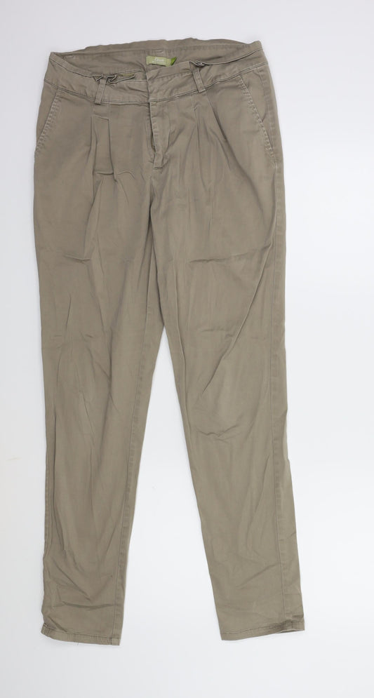Womens UK Size 12 Etam Regular Fit Chino Beige Trousers