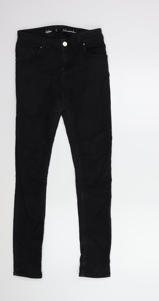 Womens UK Size S Never denim Regular Fit Skinny Black Jeans