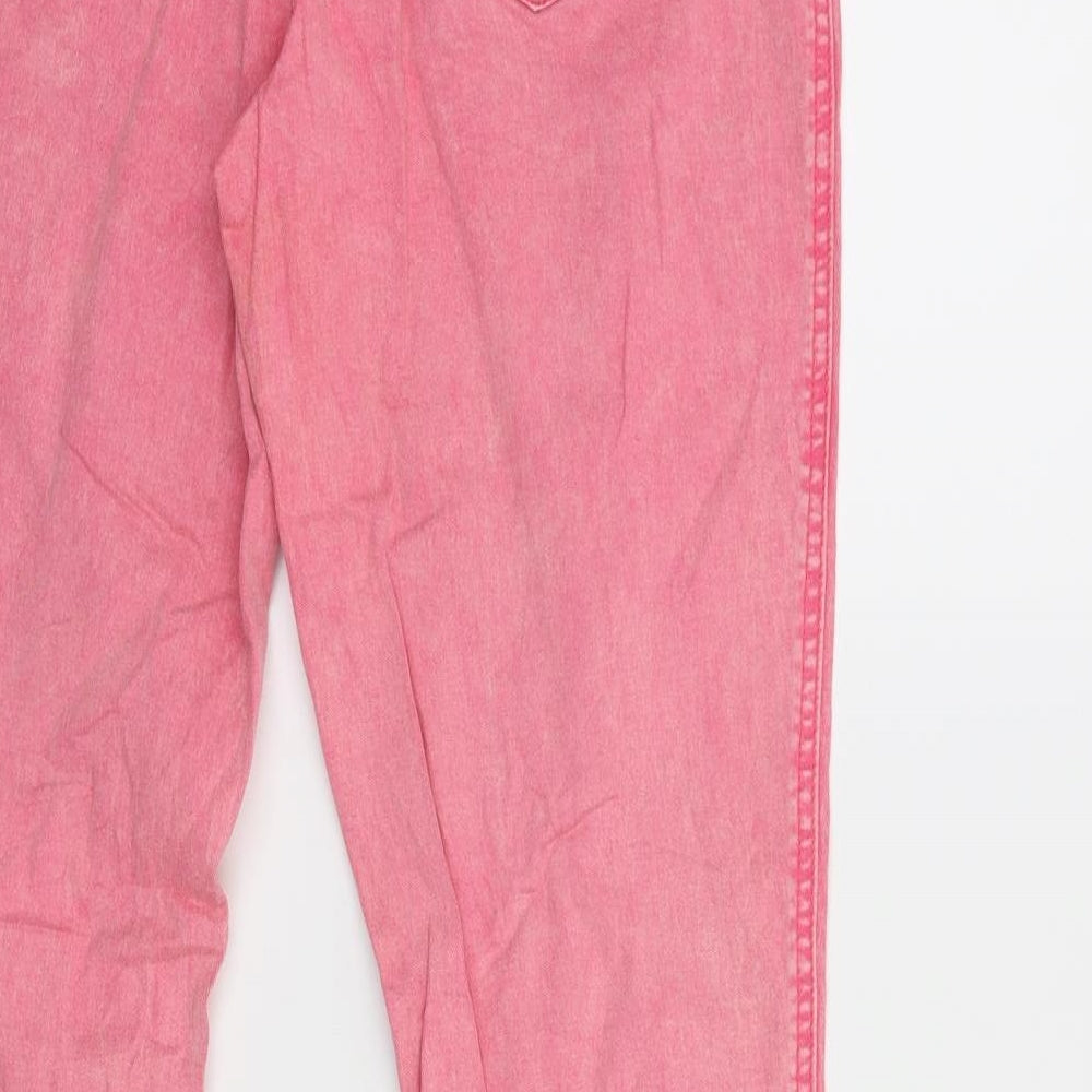Womens UK Size 10 John Boner Regular Fit Skinny Pink Jeans
