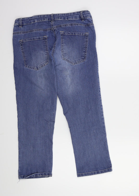 Womens UK Size 30 in Preworn Regular Fit Cropped Blue Jeans
