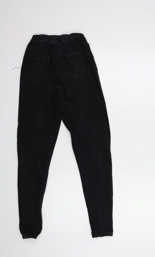 Womens UK Size 6 Denim Wise Regular Fit Skinny Black Jeans