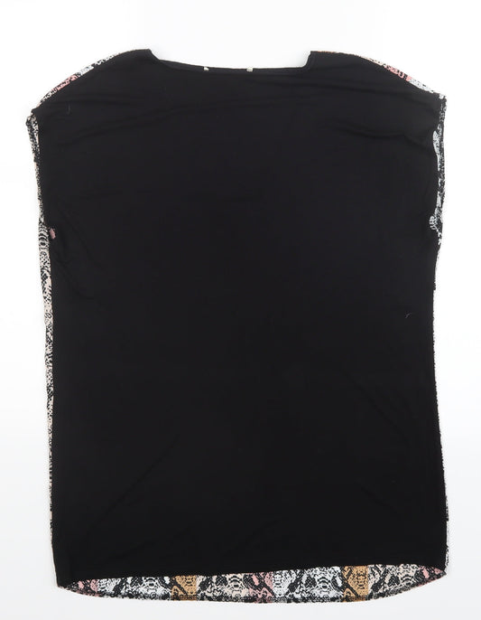 George Womens Black Geometric Basic Blouse Size 12