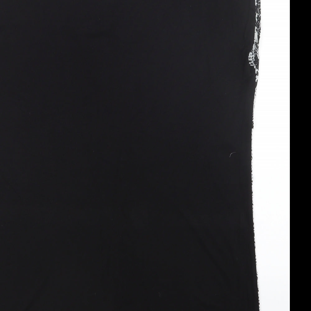 George Womens Black Geometric Basic Blouse Size 12