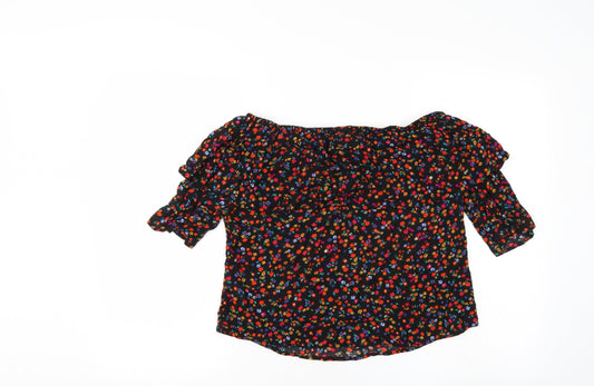 Womens UK Size 10 Papaya Multicoloured Basic Blouse