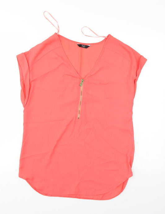 Womens UK Size 8 F&F Red Basic Blouse