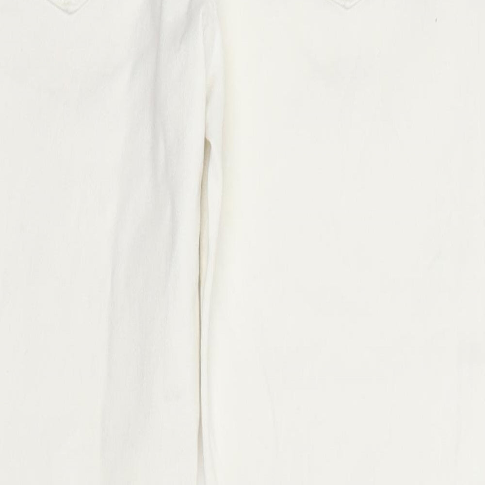 F&F Womens White Denim Straight Jeans Size 10 L26 in
