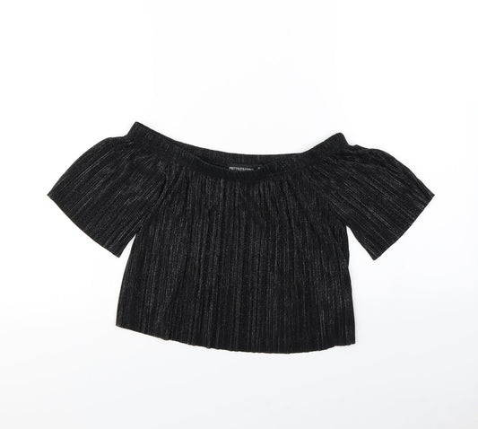 PRETTYLITTLETHING Womens Black Basic Tank Size 8