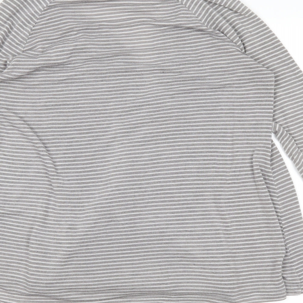 Pins & Needles Womens Grey Striped Wrap Jumper Size S
