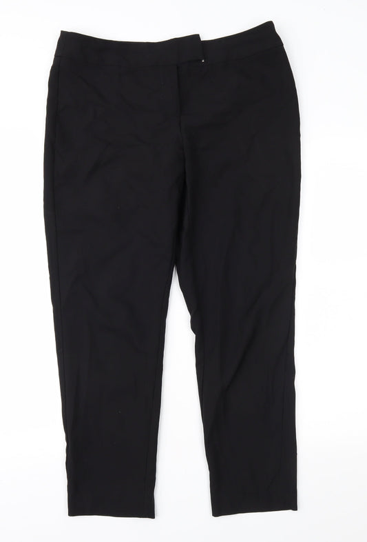 Womens UK Size 12 George Regular Fit Black Trousers