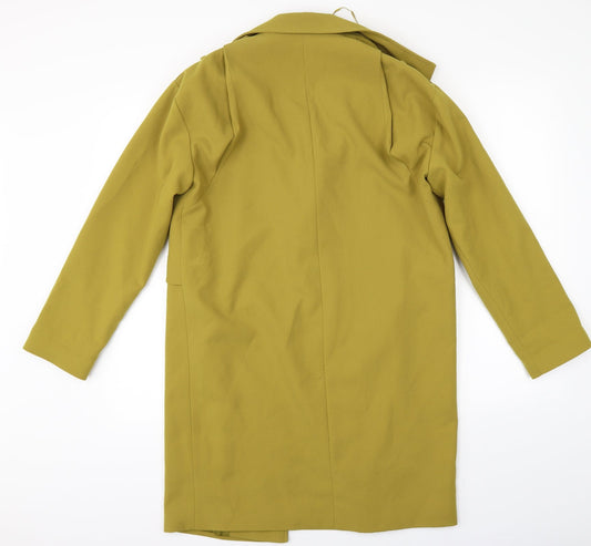 Primark Womens Yellow Pea Coat Coat Size 6 - Edge to Edge